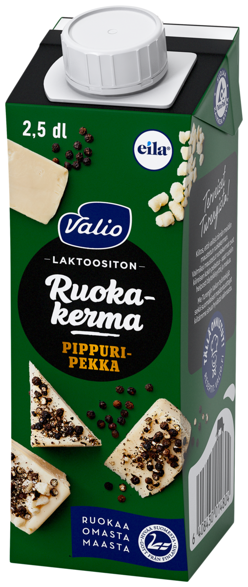 Valio Mustapekka pepper cheese flavoured cooking cream 2,5dl lactose free, UHT