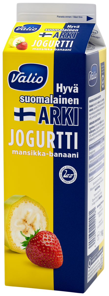 Valio Hyvä suomalainen Arki strawberry-banana yoghurt 1kg
