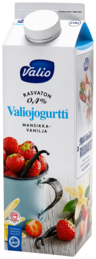 Valio jordgubb-vanilj yoghurt 1kg fettfri, laktosfri