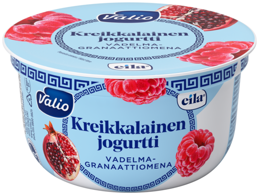 Valio kreikkalainen vadelma-granaattiomena jogurtti 150g laktoositon