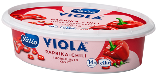 Valio Viola kevyt e200 g paprika-chili tuorejuusto laktoositon