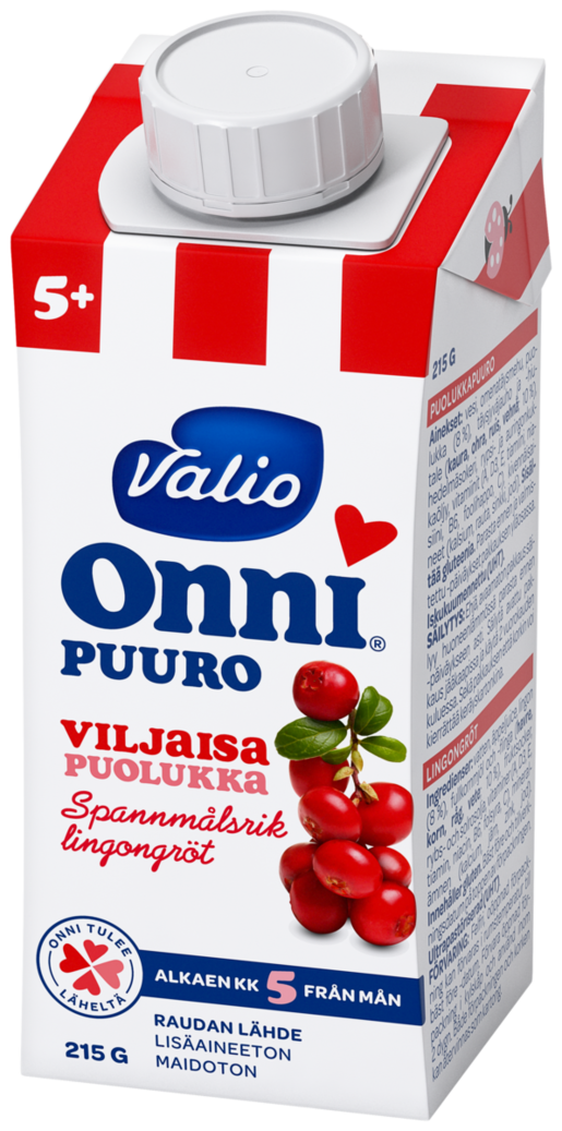 Valio Onni® spannmålsrik lingongröt 215 g UHT (från 5 mån)