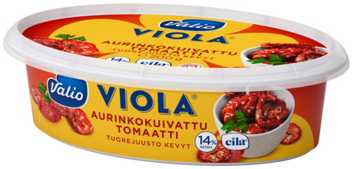 Valio Viola kevyt aurinkokuivattu tomaatti tuorejuusto 200g laktoositon
