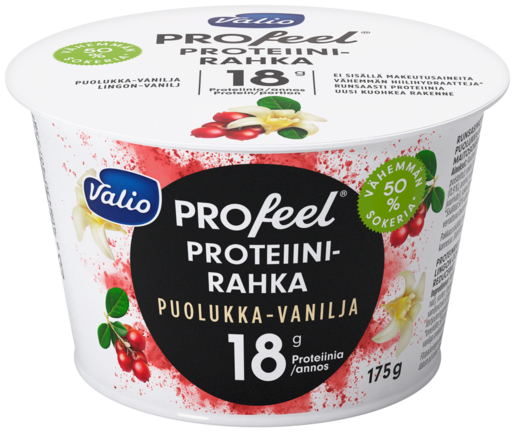 Valio PROfeel® puolukka-vanilja proteiinirahka 175g vähemmän hiilihydraatteja, laktoositon