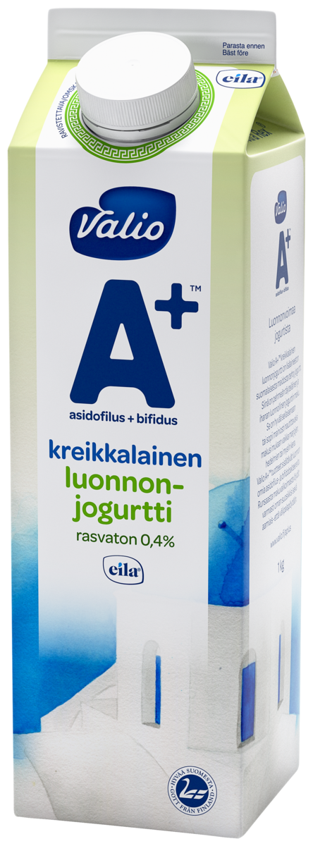 Valio A+™ kreikkalainen luonnonjogurtti 1 kg rasvaton laktoositon