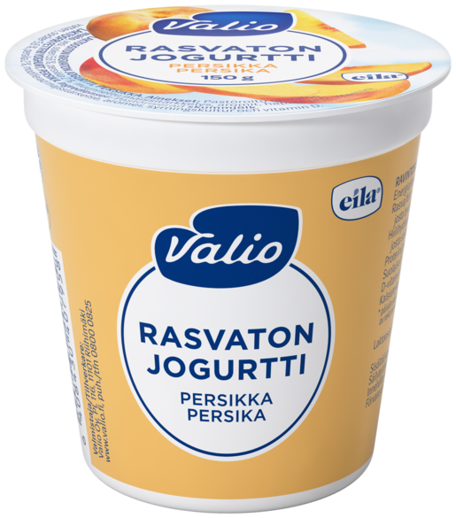 Valio peach yoghurt 150g fat free lactose free