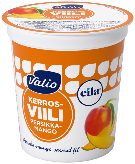 Valio layered peach-mango fermented milk 1% 200g lactose free