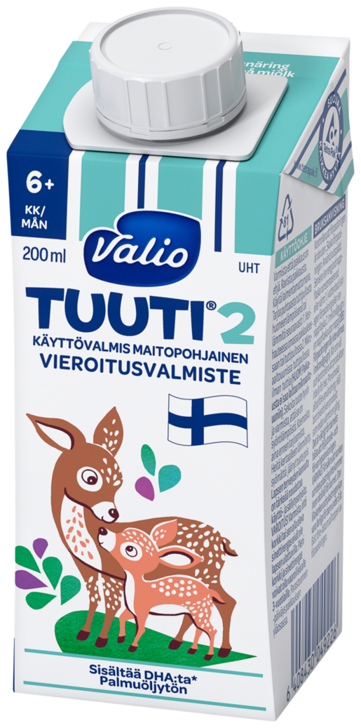Valio Tuuti 2 tillskottsnäring uteslutande baserad på mjölk 200ml UHT