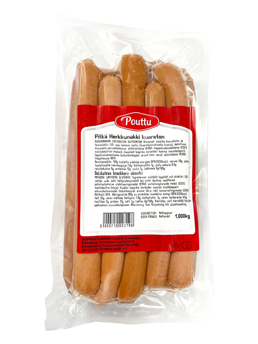 Pouttu long delicate sausage 1kg with no shell