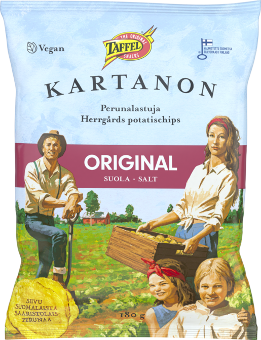 Taffel Kartanon original potato chips 180g