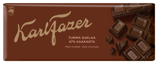Karl Fazer mörk choklad chokladkaka 47% 200g