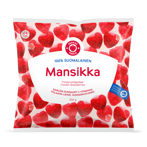 Pakkasmarja 100% finnish strawberry 500g frozen