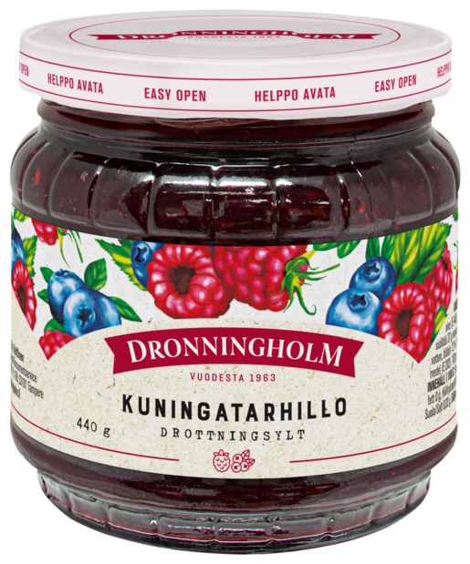 Dronningholm raspberry and blueberry jam 440g
