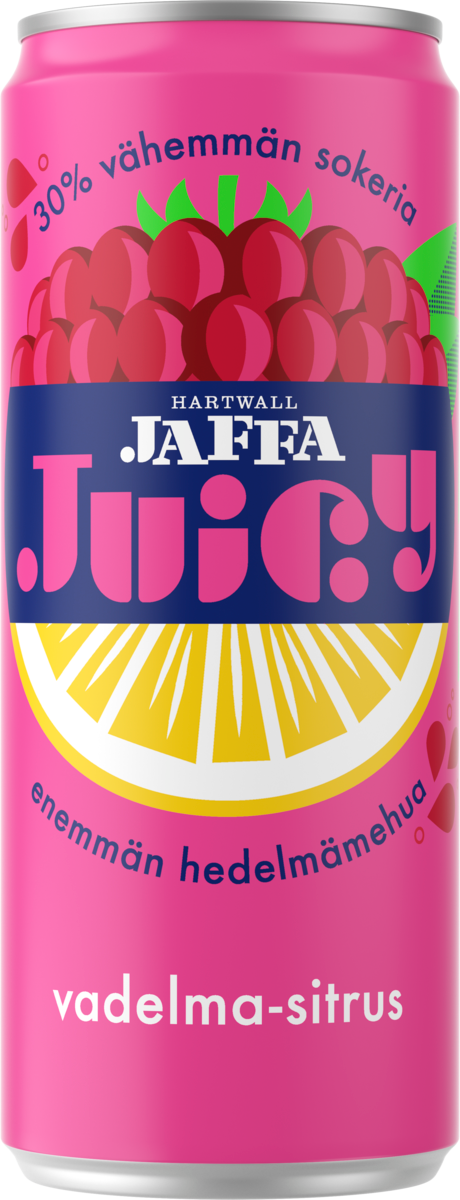 Hartwall Jaffa Juicy Hallon-citrus läskedryck 0,33 l