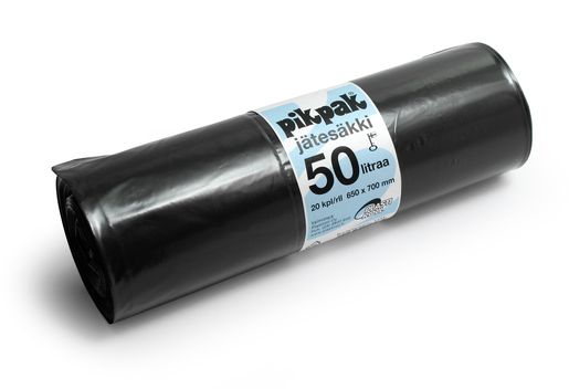 PikPak 20pcs 50L 650x700x0.05 black waste bag