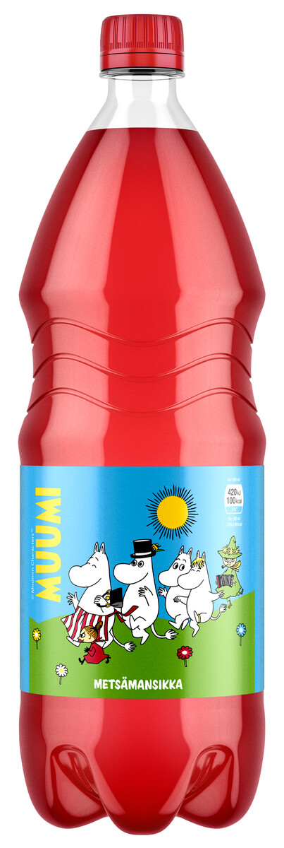 Muumi Wild Strawberry soft drink plastic bottle 1,5 L