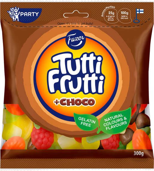 Fazer Tutti Frutti Choco sötsaksblandning 300g