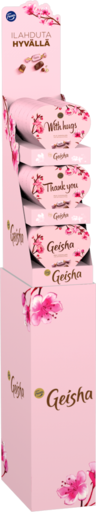DSP Fazer Geisha Hjärta hasselnötsnougatfylld twistademjölkchokladkonfekt 24x225g