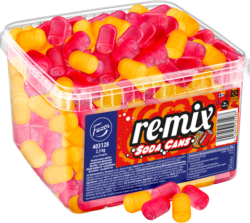 Fazer Remix Soda Cans loose candy mix 2,3kg