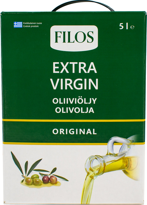 Filos original extra virgin olive oil 5l bag in box
