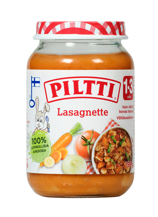 Piltti lasagnette babyfood 1-3y 190g