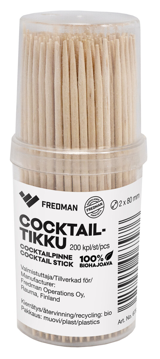 Fredman cocktailtikku 2x80mm 200kpl