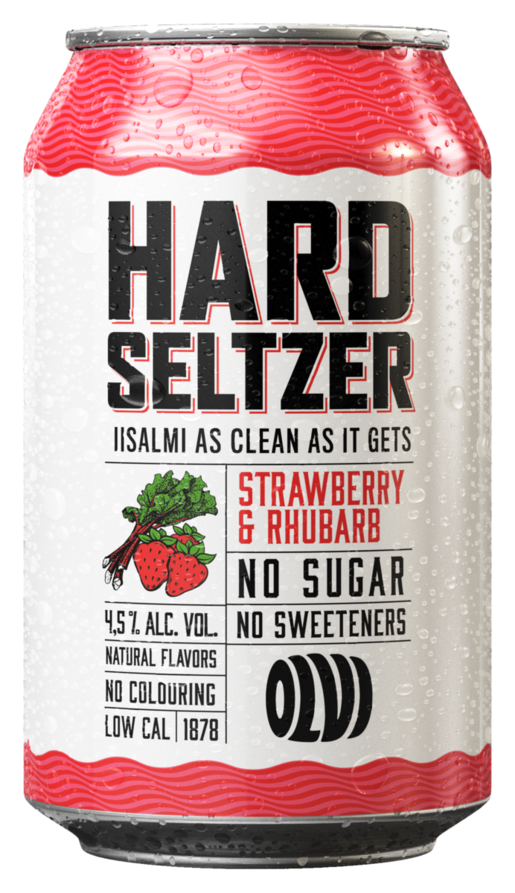 OLVI Hard Seltzer Strawberry-rhubarb 4,5% 0,33l can