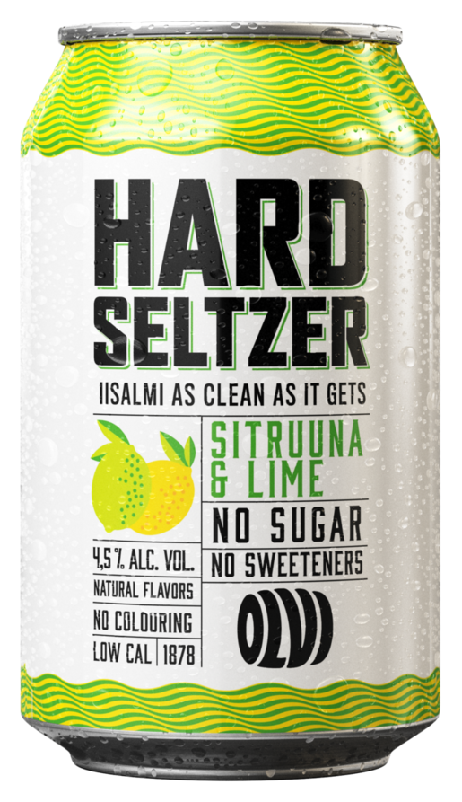 OLVI Hard Seltzer Citron-Lime 4,5% 0,33l burk