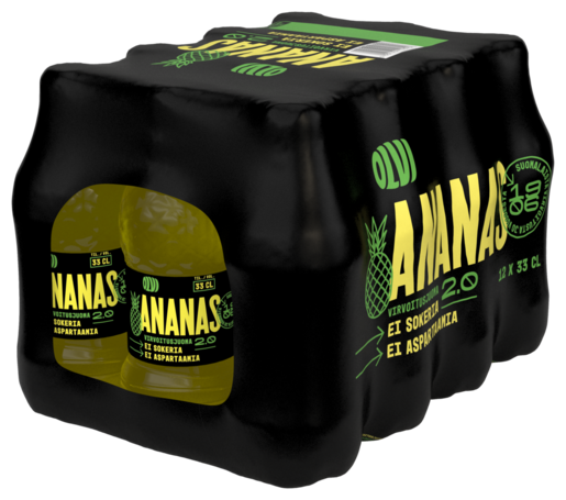 OLVI Ananas 2.0 sokeriton virvoitusjuoma 12x0,33l kmp