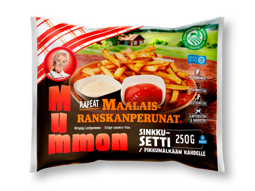 Mummon country french fries with peel 250g frozen