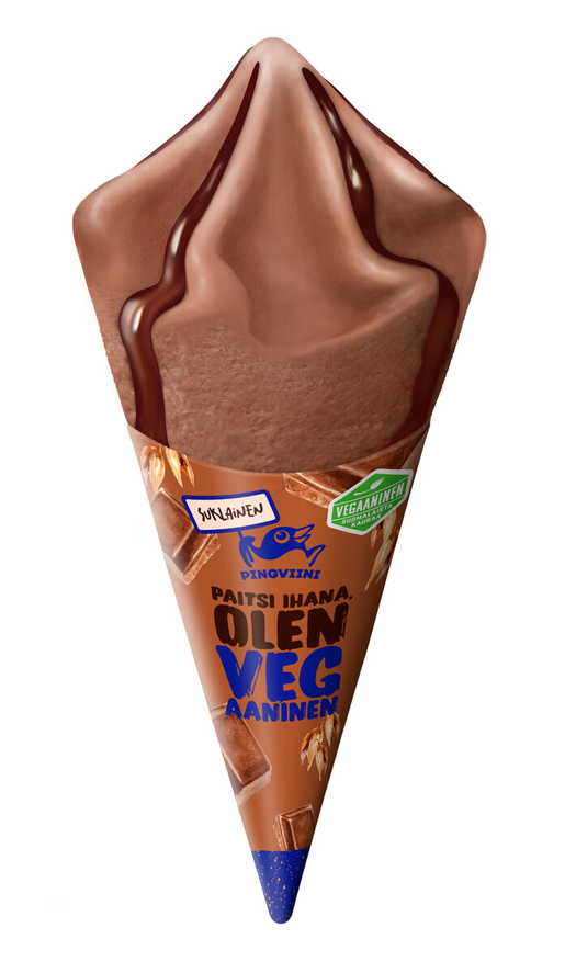 Pingviini oat ice cream cone Chocolate 110ml vegan