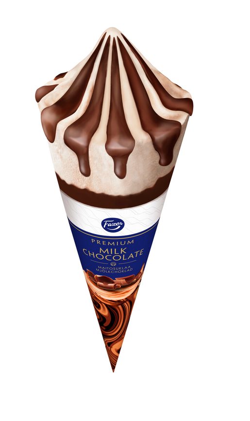 Fazer Premium ice cream cone Milk Chocolate 81g/110ml