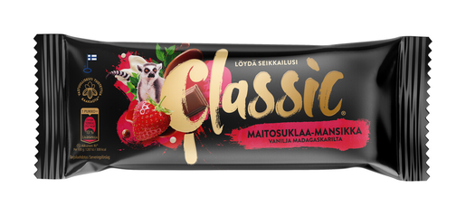 Classic mjölkchoklad-jordgubb glasspinne 95ml