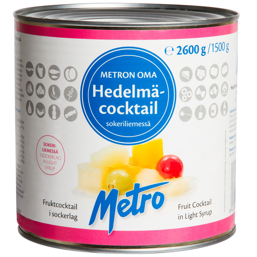 Metro fruktcocktail 2650/1560g i sockerlag