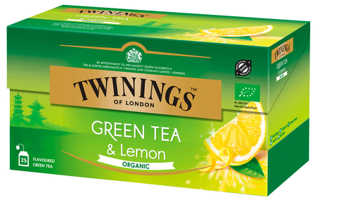 Twinings organic green tea & lemon 25bg