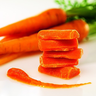 FIndus Carrot purée 2kg. Heat treated and individually quick frozen in pellets.