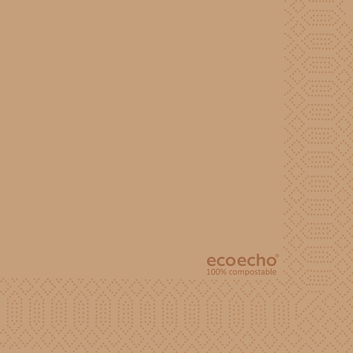 Duni ecoecho brown napkin 2-ply 24cm 300pcs