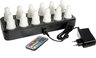 Duni multicolor led candles 12h 12pcs inc. charging station and remote control