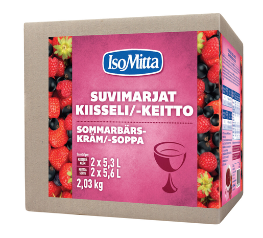 IsoMitta sommarbärskräm/-soppa ingredienser för dessert  2x10150g