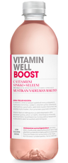 Vitamin Well BOOST mustikka ja vadelma vitaminoitu hiilihapoton hyvinvointijuoma 0,5l