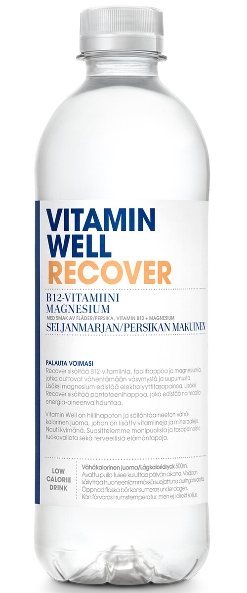 Vitamin Well Recover fläder-persika vitaminberikad dryck 0,5l