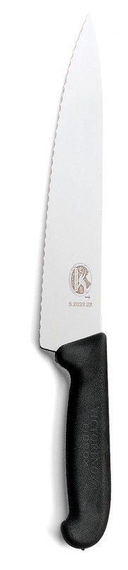 Victorinox Chef's knife serrated blade 22cm fibrox, plastic handle