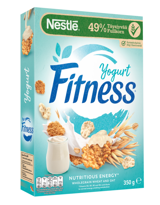 Nestlé Fitness Yogurtflakes crispy whole grain wheat, oat and rice cereals with yogurt frosting 350g