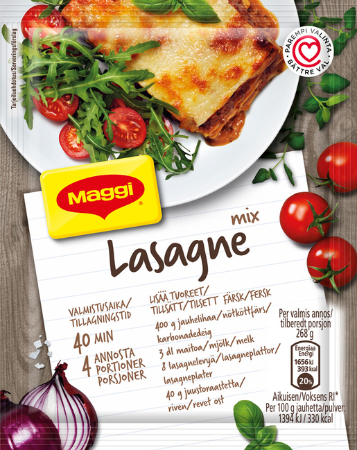 Maggi Mix ingredients for lasagne 84g | wihuri Site