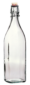 Swing bottle square 1l glass, white cap