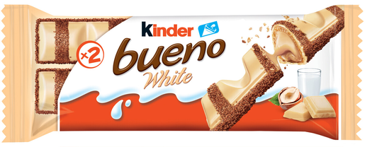 Kinder Bueno White 39g valkosuklaalla päällystetty vohveli maitoisalla hasselpähkinätäytteell