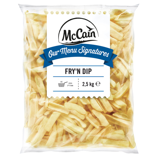 McCain Fry'n'Dip kanotformade pommes frites 2,5kg, djupfryst