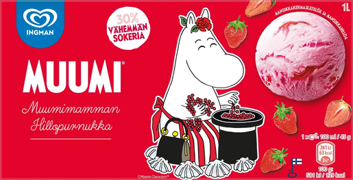 Ingman Moomin mama's Jam jar strawberry 1000ml dairy ice cream