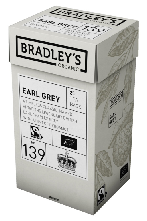 Bradley's Organic No. 139 Earl Grey flavoured black tea 25pcs Fairtrade