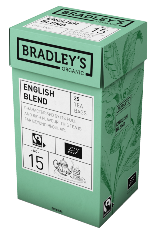 Bradley's Organic luomu No. 15 English Blend musta tee 25ps Reilu kauppa